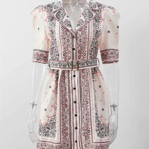 Chic Paisley Button-Down Midi Dress